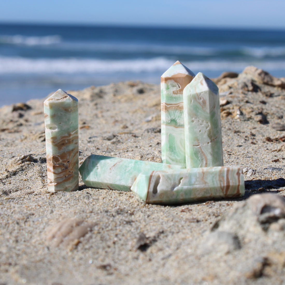 Small Caribbean Blue Calcite Points